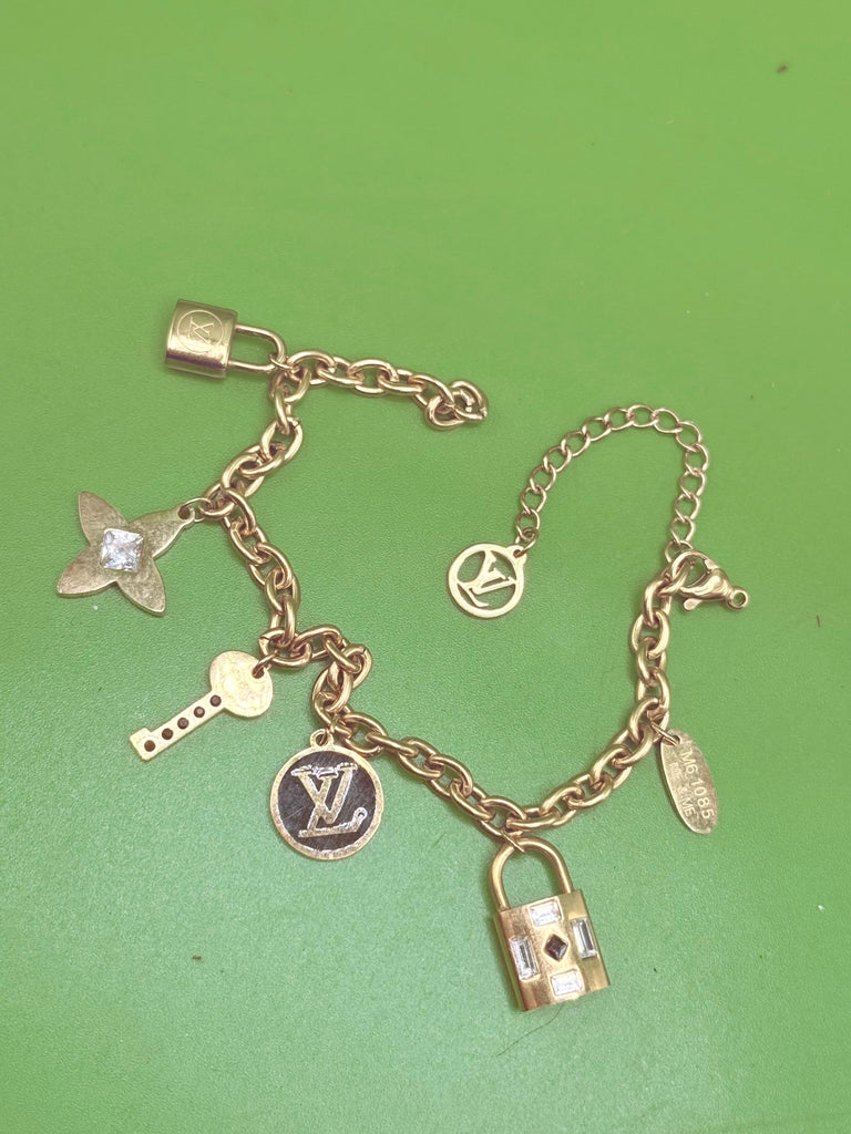 Tarnish-Proof LV Charm Bracelet
