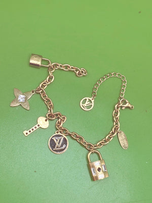 Tarnish-Proof LV Charm Bracelet