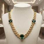 Load image into Gallery viewer, GOLD AND EMERALD NECKLACE
