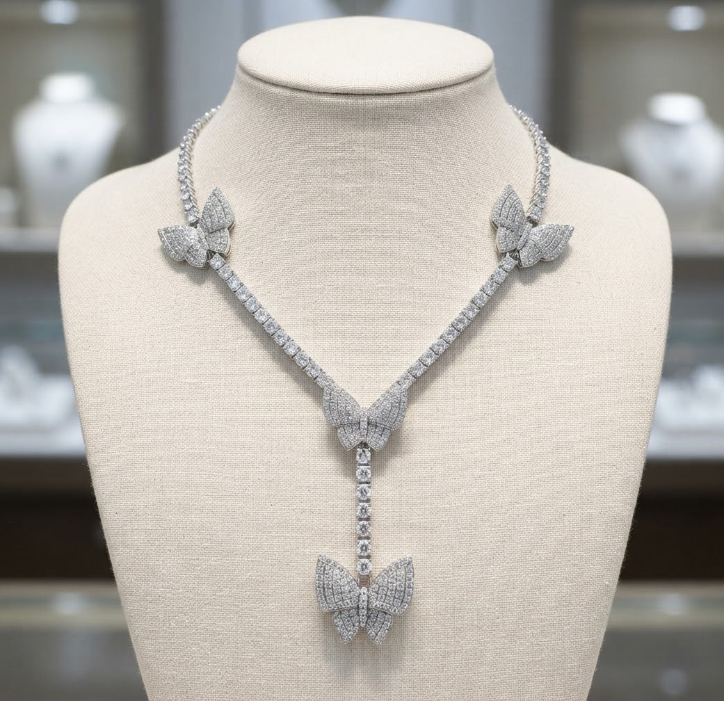 CRYSTAL BUTTETFLY NECKLACE