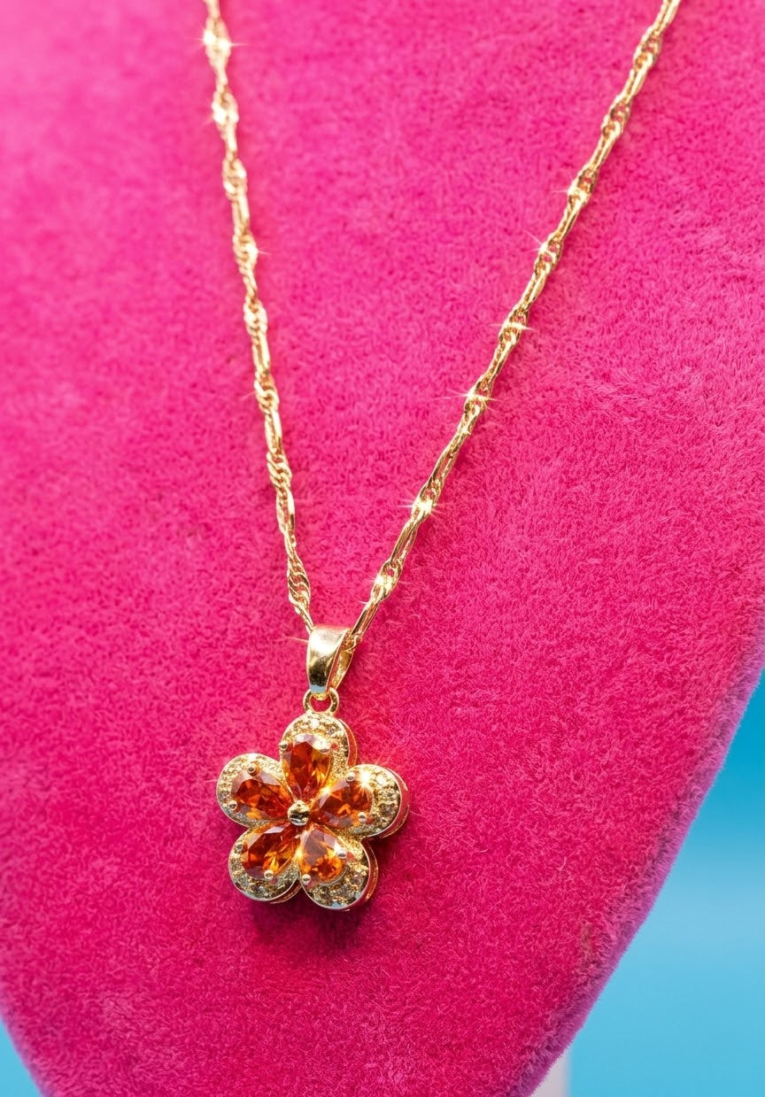 RUBY FLOWER NECKLACE