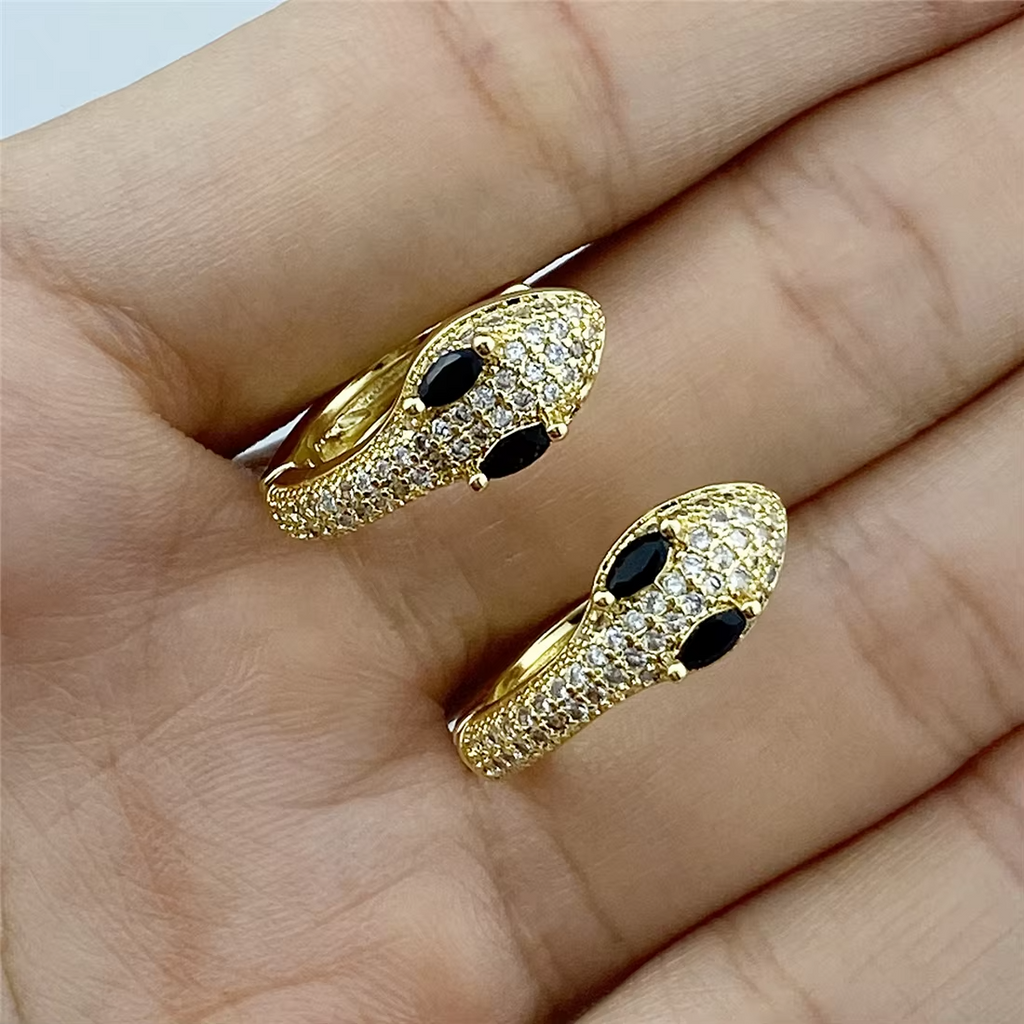 2021 Fashion Snake Glasses Zircon Earrings Ladies Fashion Round Snake Earrings CZ Zircon Snake Earrings Jewelry Gifts Gifts