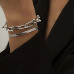 Load image into Gallery viewer, Punk Metal U-Shaped Bangle Bracelet for Women Trendy Crystal Zircon Chain Charm Bracelet Jewelry Party Gift Mujer
