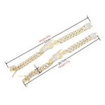 Load image into Gallery viewer, Gorgeous Rhinestone Gold Plated Color Cuban Chain St. Jude San Judas Bracelet
