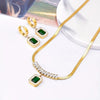 1 Pair Of Earrings + 1 Necklace / 1 Necklace + 1 Bracelet Vintage Jewelry Set Plated Made Of Stainless Steel Inlaid Emerald Zirconia Match Daily Outfits Party Accessories Without Box