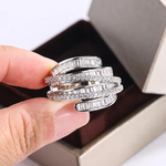 Load image into Gallery viewer, High Quality Interwoven Geometric White Zircon Ring 925 Silver for Ladies Men Wedding Party Engagement Jewelry Gift
