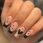 Load image into Gallery viewer, 24Pcs Glossy Almond-Shaped Full Cover French Nail Tips with Romantic Red Heart Design Press-On Nail for Women Valentine Nail Art
