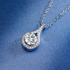 Inlaid 123ct Moissanite Pendant Necklace Adjustable 925 Silver Neck Chain With Gift Box