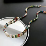 Load image into Gallery viewer, 1 Piece Of Women's Semi Precious Gemstone Necklace, Vintage And Unique Luxurious Freshwater Pearls And Natural Crystals, Titanium Steel Beaded Natural Pearl Necklace, Elegant Jewelry, Perfect For Daily Wear, Valentine's Day Or Birthday Gift
