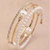 Girls Faux Pearl & Rhinestone Decor Bangle