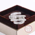 Load image into Gallery viewer, High Quality Interwoven Geometric White Zircon Ring 925 Silver for Ladies Men Wedding Party Engagement Jewelry Gift
