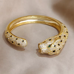 Load image into Gallery viewer, Classic Leopard Crystal Open Bangles&amp;bracelets for Women Fashion Brand Jewelry Punk Style Animal Chunky Bangles
