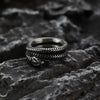 1pc Popular Retro Distressed Scale Snake Shaped Ring, Titanium Steel Men's Finger Ring