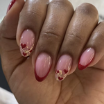 Load image into Gallery viewer, 24Pcs Glossy Almond-Shaped Full Cover French Nail Tips with Romantic Red Heart Design Press-On Nail for Women Valentine Nail Art
