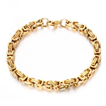 Load image into Gallery viewer, Newest 316L Stainless Steel Bracelet Men Women Wholelsale Wristband 4mm Gold Color Male Hand Chain Link Bracelet Hip Hop Jewelry

