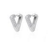 Zircon Triangle Earrings For Women Girls Luxury Stainless Steel Piercing Hoop Earring 2023 Trend Wedding Aesthetic Jewelry femme