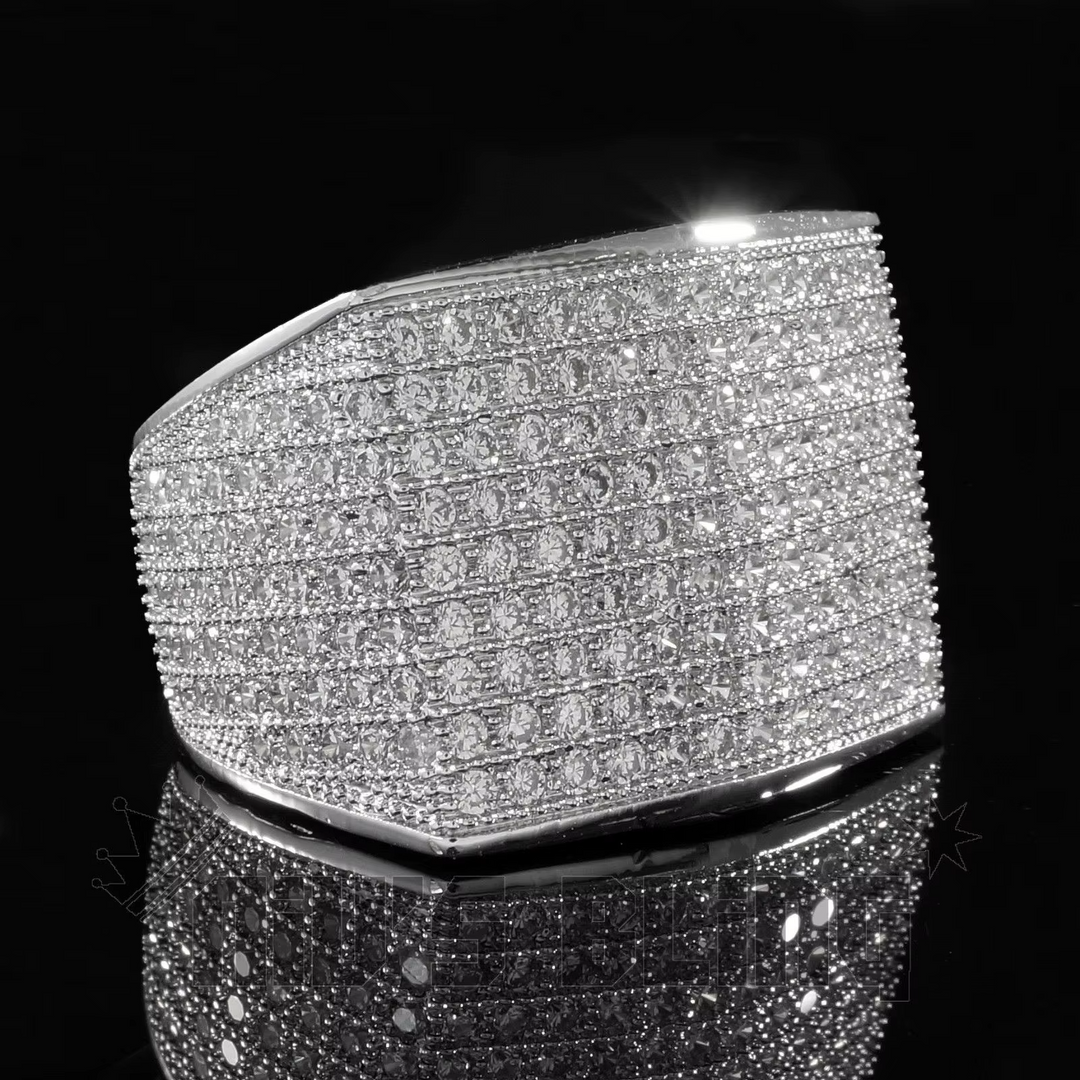 Business Men's Fashion Shining Luxury White Zircon Ring Wedding Engagement Party Jewelry Gift