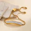 Inlaid Shiny Zircon Slider Bracelet Adjustable Stainless Steel Hand Chain Jewelry Accessory