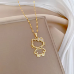 Load image into Gallery viewer, Hello Kitty Shiny gold-plated zircon necklace Cute girl Jewelry pendant girl collar accessories
