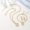 4pcs Earrings + Necklace + Bracelet Chic Jewelry Set Golden Heart Design Match Daily Outfits Perfect Gift For Family / Friends / Lover