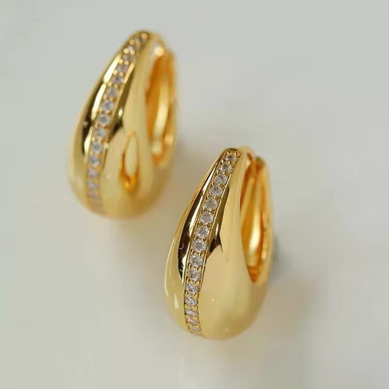 Light Luxury Elegant Metal Simple U-shaped Hoop Earrings For Women Fashion Cute Gold Color Metal Jewelry Party Gifts