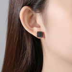 Load image into Gallery viewer, Rock Hip Hop Cut Screw Earrings for Women Men Men Inlaid Zircon Silver Color Piercing Ear Accessories Trend Jewelry
