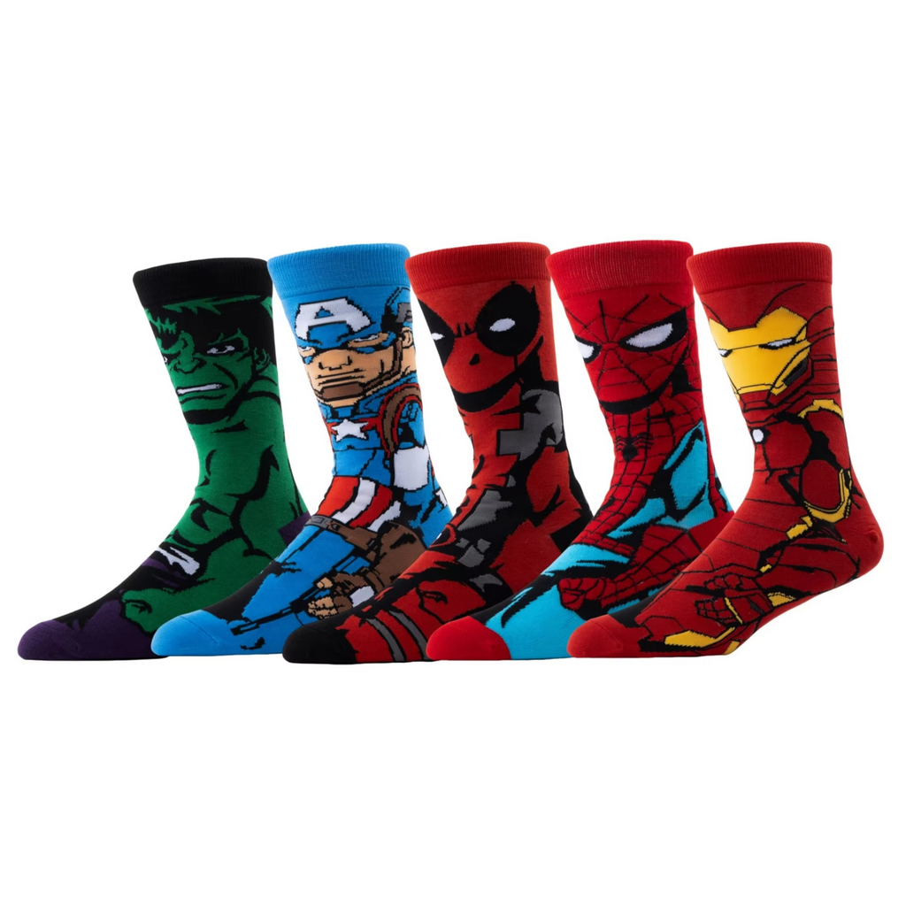 Iron Man Deadpool Stockings Man Marvels Long Socks Anime Wear Accessories Trendy Cotton Socks Male Four Seasons Medium Socks