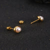 1 Pair Faux Pearl Design Stainless Steel Stud Earrings For Girls