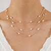 1pc Exquisite Layered Faux-Pearl Beaded Necklace - Elegant Evening Jewelry with Imitation Pearl Accents, Dainty Chain, and Sophisticated Style - Perfect for Formal Occasions and Special Events