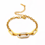 Load image into Gallery viewer, DIEYURO 316L Stainless Steel Gold Color Thick Chain Geometric Bracelet For Women High Quality Girls Wrist Jewelry Party Gifts
