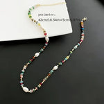 Load image into Gallery viewer, 1 Piece Of Women's Semi Precious Gemstone Necklace, Vintage And Unique Luxurious Freshwater Pearls And Natural Crystals, Titanium Steel Beaded Natural Pearl Necklace, Elegant Jewelry, Perfect For Daily Wear, Valentine's Day Or Birthday Gift
