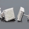 Rock Hip Hop Cut Screw Earrings for Women Men Men Inlaid Zircon Silver Color Piercing Ear Accessories Trend Jewelry