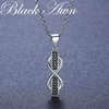 Black Awn Silver Color Classic Cross Jewelry Trendy Engagement Necklaces for Women Wedding Pendants K055