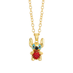 Load image into Gallery viewer, Lilo and Stitch Necklace, Kawai Heart Necklace, Y2k Accessories, Gold Color Jewelry, Party Gift, 1 Pc
