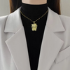 Stainless Steel Chain Cute Shiny Zircon Hello Kitty Pendant Necklaces for Women Girls Jewelry Christmas Gifts for Daughter QXL0656