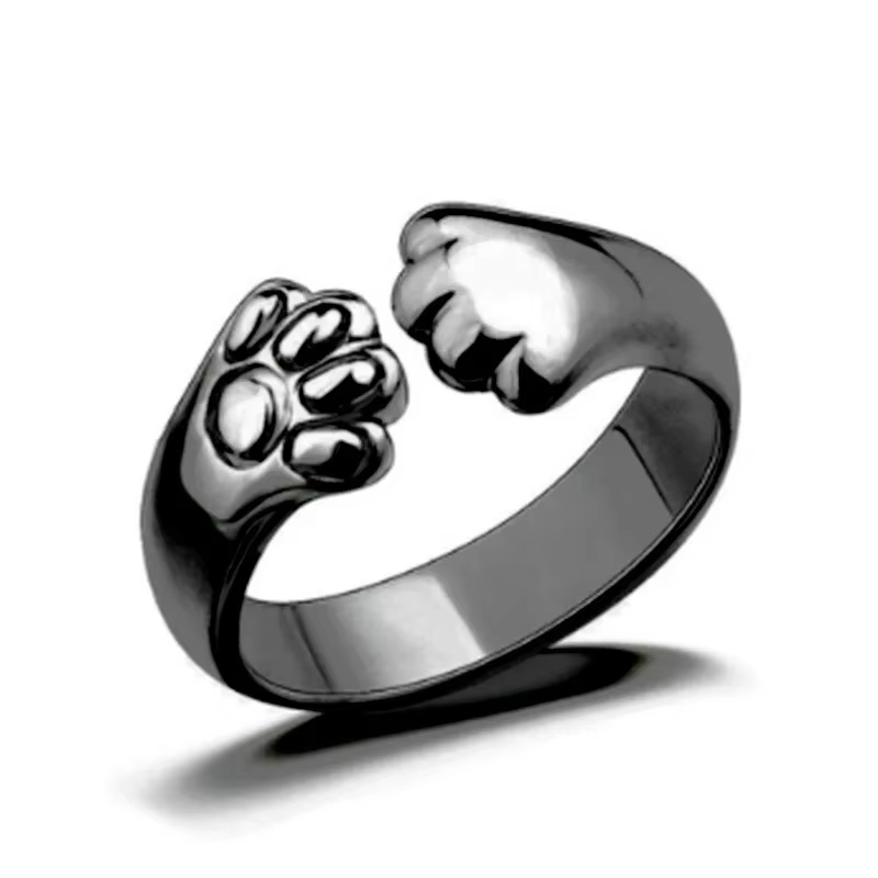 Hot Popular Cute Animal 925 Sterling Silver Jewelry Fashion Personality Cat Claw Temperament Exquisite Opening Rings R090