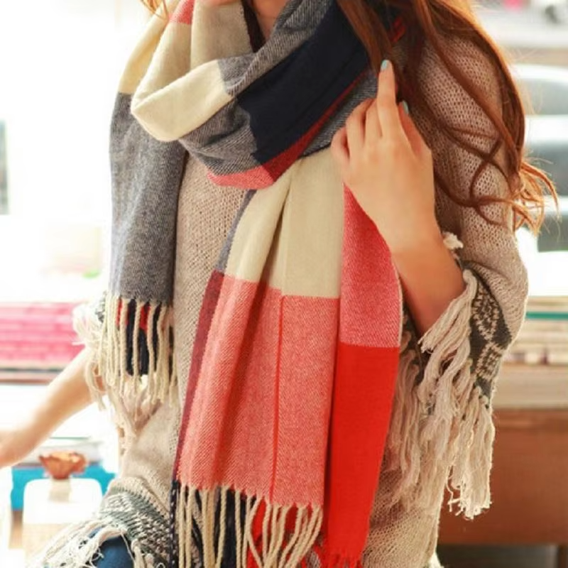 Winter Female Lattice Imitation Cashmere Scarf Autumn And Winter Thick Fashion Warm Wild Scarf Shawl