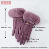 Winter Women Keep Warm Plus Velvet Touch Screen Thicken Plush Wrist Suede Gloves