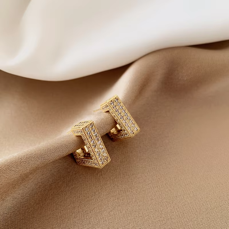 New Korean Fashion Boutique Luxury High Quality Full Zircon Spherical Earrings Gift Banquet Wedding Women Jewelry Earrings 2023