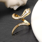 Load image into Gallery viewer, Shiny Rhinestone Zircon Snake Rings For Women Exaggerated Punk Adjustbale Gold Color Animal Snake Finger Rings Wedding Jewelry
