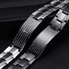 1pc Stylish Stainless Steel Cross Bracelet For Men, Cool Engraved Black Glossy Bracelet, Perfect For Holiday Gifts