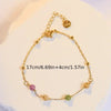 1 Pc Pretty Colorful Beads With Stainless Steel Chain Design Bracelet Elegant Bohemian Style Summer Daily Hand Chain