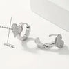 Elegant Stainless Steel Heart-Shaped Frosted Hoop Earrings - Perfect for Casual Attire & Gifting