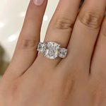 Load image into Gallery viewer, 2024 Geometric Cubic Zirconia Crystal Rings for Women Temperament Bridal Wedding Accessories Luxury Female Party Jewelry
