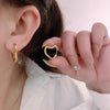 Simple Glossy Hollow Heart Design Hoop Earrings Stainless Steel 18K Plated Jewelry Elegant Leisure Style Daily Casual