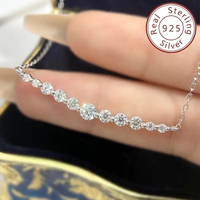 1.7ct Moissanite Pendant Necklace For Women 925 Sterling Silver Wedding Necklace Promise Necklace Eternity Necklace Mother's Day Valentine's Day Luxury Female Jewelry Gifts