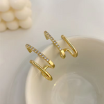 Load image into Gallery viewer, New Design Irregular U-shaped Gold Color Earrings for Women Korean Luxury Crystal Earring Girl Wedding Party Jewelry Accessories
