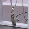 Fashion Style Pendant Stainless Steel Feather Necklace, Nostalgic Gift For Men And Women