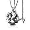 Hollow Flame Dragon Pendant Necklace Punk Stainless Steel Necklace