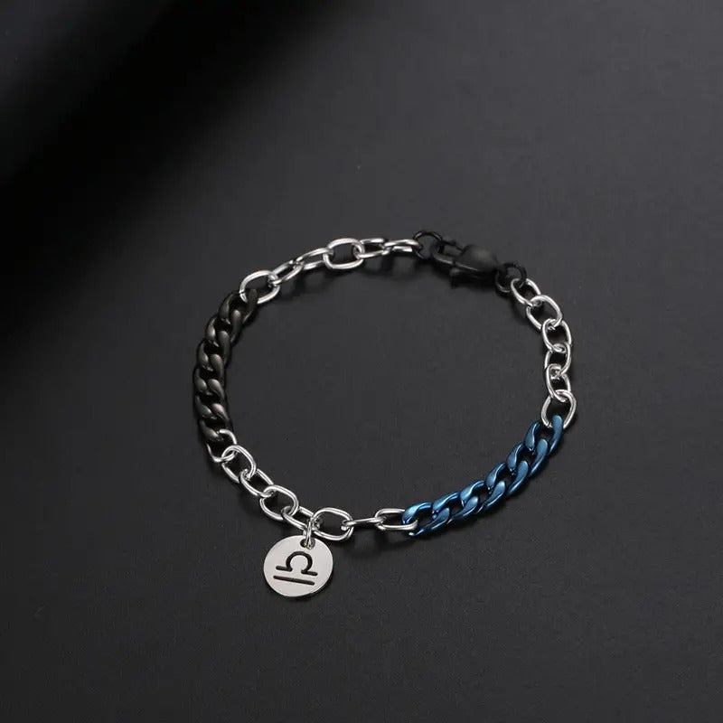 Men's Fashionable Color Block Stainless Steel Bracelet